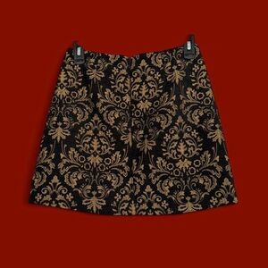 URBAN OUTFITTERS BLACK & GOLD DAMASK PRINT SKIRT